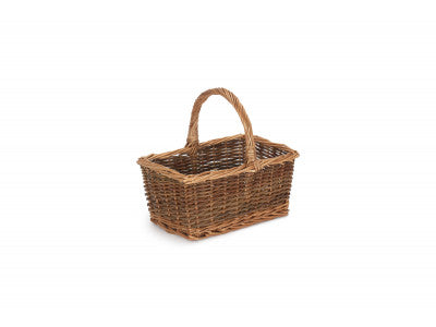 Basket, SIZE 1 RECTANGULAR UNPEELED WILLOW SHOPPER