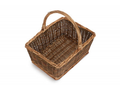 Basket, SIZE 2 RECTANGULAR UNPEELED WILLOW SHOPPER