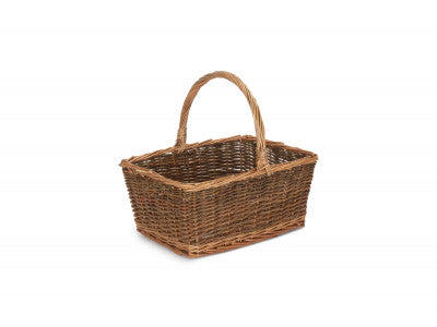 Basket, SIZE 2 RECTANGULAR UNPEELED WILLOW SHOPPER