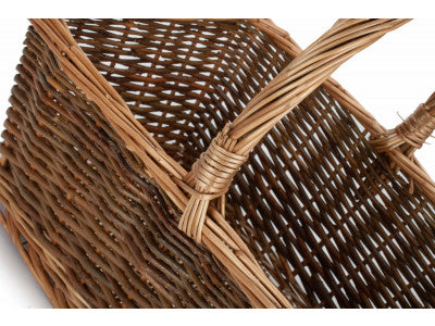 Basket, SIZE 2 RECTANGULAR UNPEELED WILLOW SHOPPER
