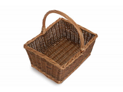 Basket, SIZE 3 RECTANGULAR UNPEELED WILLOW SHOPPER