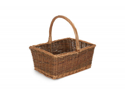 Basket, SIZE 3 RECTANGULAR UNPEELED WILLOW SHOPPER