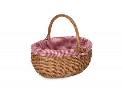 Basket, LARGE DELUXE SHOPPER with RED & WHITE CHECKED LINING