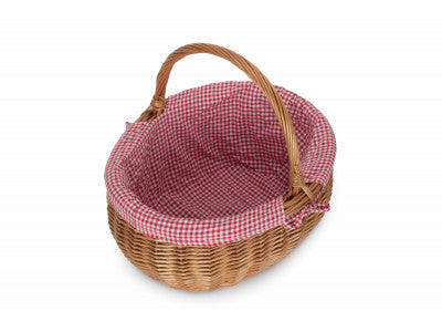 Basket, LARGE DELUXE SHOPPER with RED & WHITE CHECKED LINING