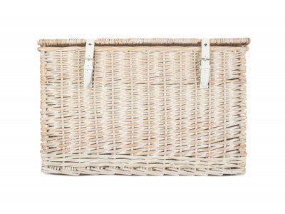 "Basket, 24" WHITE WASH CHEST HAMPER"