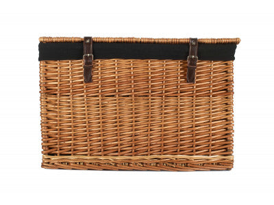 "Basket, 24" DOUBLE STEAMED CHEST HAMPER with BLACK LINING"