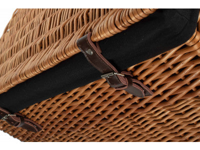 "Basket, 24" DOUBLE STEAMED CHEST HAMPER with BLACK LINING"