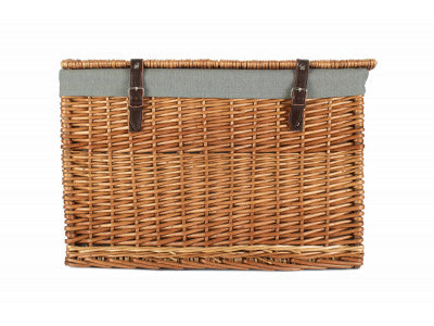 "Basket, 24" DOUBLE STEAMED CHEST HAMPER with GREY SAGE LINING"