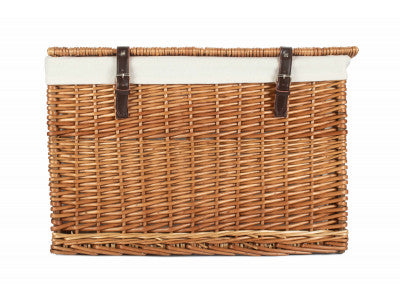 "Basket, 24" DOUBLE STEAMED CHEST HAMPER with WHITE LINING"