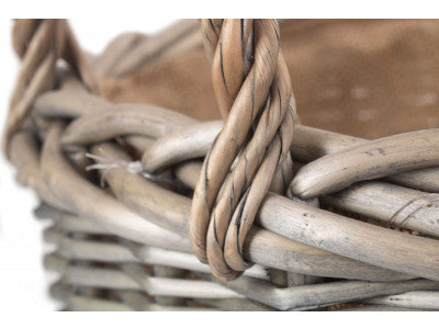 Basket, MEDIUM ROUND STRAIGHT-SIDED WICKER LOG / STORAGE BASKET