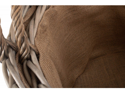 Basket, Set of 2 ROUND STRAIGHT-SIDED WICKER LOG / STORAGE BASKETS 