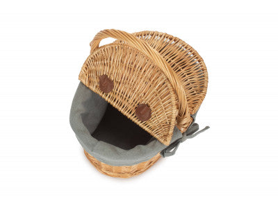 Basket, CHILD'S OVAL LIDDED HAMPER with GREY SAGE LINING