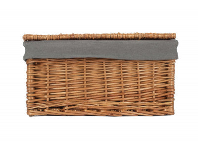 Basket, MEDIUM DOUBLE STEAMED STORAGE HAMPER with GREY SAGE LINING