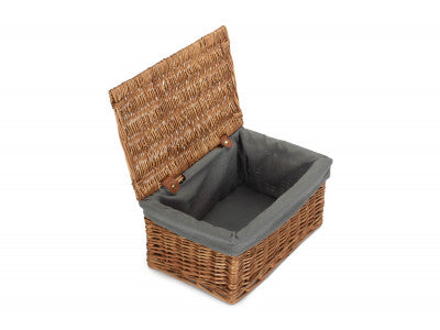 Basket, MEDIUM DOUBLE STEAMED STORAGE HAMPER with GREY SAGE LINING