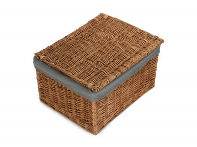 Basket, EXTRA LARGE DOUBLE STEAMED STORAGE HAMPER with GREY SAGE LINING