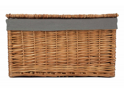 Basket, EXTRA LARGE DOUBLE STEAMED STORAGE HAMPER with GREY SAGE LINING