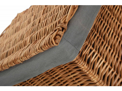 Basket, EXTRA LARGE DOUBLE STEAMED STORAGE HAMPER with GREY SAGE LINING