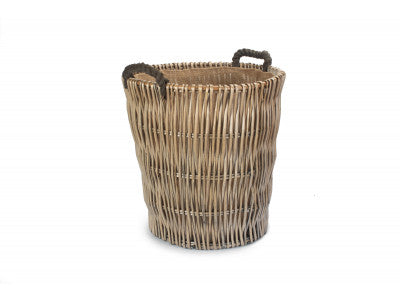 Basket, TALL ROUND GREY LOG BASKET
