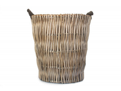 Basket, TALL ROUND GREY LOG BASKET