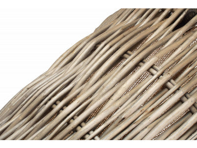 Basket, TALL ROUND GREY LOG BASKET