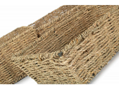 Basket, SET 3 TAPERED SEAGRASS TRAYS