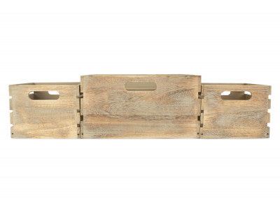 Basket, Set of 3 OAK EFFECT DISPLAY TROUGH 