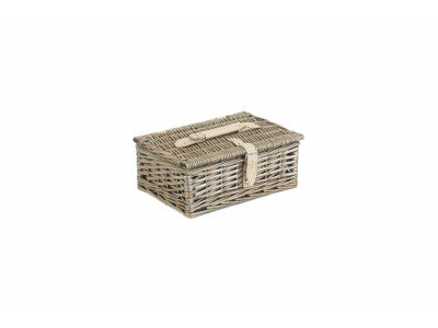 "Basket, 12" ANTIQUE WASH SPLIT WILLOW HAMPER"