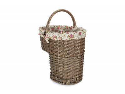 Basket, ANTIQUE WASH STAIR BASKET with GARDEN ROSE LINING