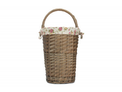 Basket, ANTIQUE WASH STAIR BASKET with GARDEN ROSE LINING