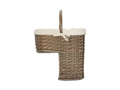 Basket, ANTIQUE WASH STAIR BASKET with WHITE LINING