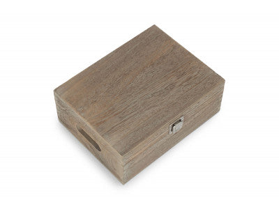 "Basket, 12" OAK EFFECT WOODEN BOX"