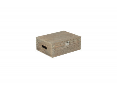 "Basket, 12" OAK EFFECT WOODEN BOX"