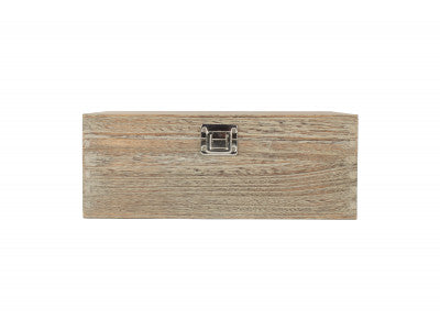 "Basket, 12" OAK EFFECT WOODEN BOX"