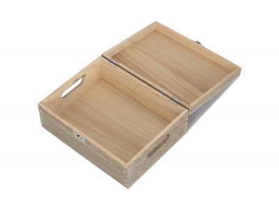 "Basket, 12" OAK EFFECT WOODEN BOX"