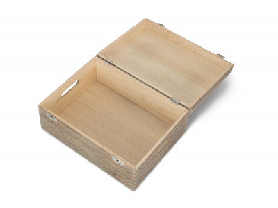 "Basket, 14" OAK EFFECT WOODEN BOX"