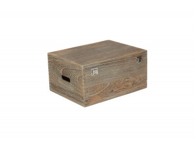 "Basket, 16" OAK EFFECT WOODEN BOX"