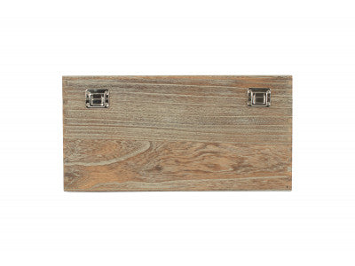 "Basket, 16" OAK EFFECT WOODEN BOX"
