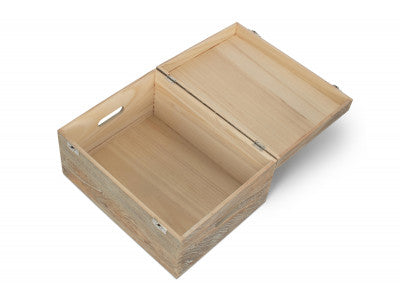 "Basket, 16" OAK EFFECT WOODEN BOX"