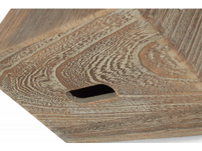 "Basket, 16" OAK EFFECT WOODEN BOX"