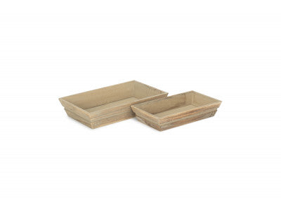 Basket, Set of 2 WOODEN PACKING TRAY 
