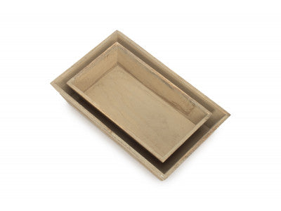 Basket, Set of 2 WOODEN PACKING TRAY 