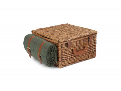 Basket, DELUXE GREEN TWEED 2 PERSON HAMPER