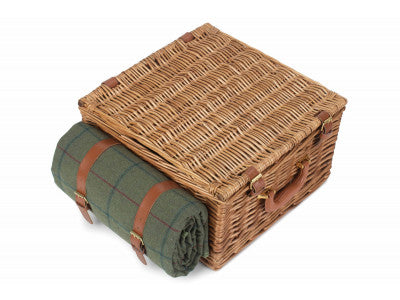 Basket, DELUXE GREEN TWEED 2 PERSON HAMPER