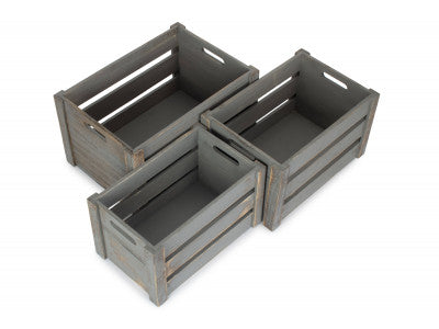 Basket, Set of 3 DEEP VINTAGE CRATE 