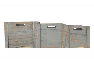 Basket, Set of 3 DEEP VINTAGE CRATE 
