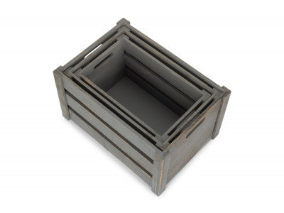 Basket, Set of 3 DEEP VINTAGE CRATE 
