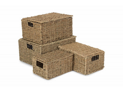 Basket, Set of 4 SEAGRASS HAMPER 