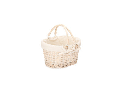 Basket, SMALL WHITE SWING HANDLE SHOPPER with WHITE LINING