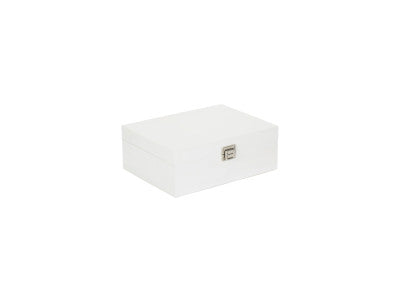 "Basket, 12" WHITE WOODEN BOX"