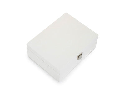 "Basket, 12" WHITE WOODEN BOX"